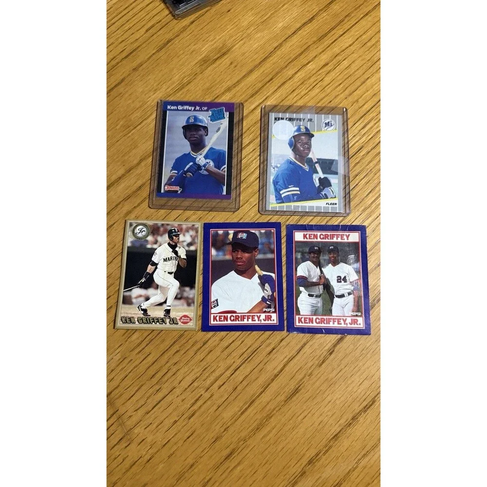 Ken Griffey Jr Vintage Card Lot 5 1989 Donruss Rated Rookie Fleer Pepsi DQ